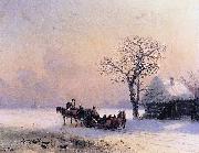 Ivan Aivazovsky Winter Scene in Little Russia oil painting on canvas